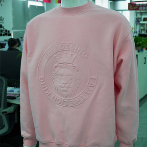 Sweat à capuche surdimensionné en coton épais, personnalisé avec impression 3D en relief, logo 3D en relief, pour homme. - Product Image 1