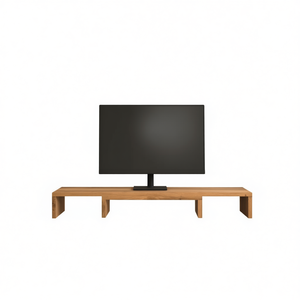 Supporto Regolabile per Monitor in Legno di Quercia Artigianale 31.5x9.4x4.1 Pollici, Accessorio per Scrivania Computer in Legno Ingegnerizzato - Product Image 1
