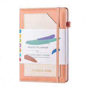 Agenda A5, carnet de notes, journal secret, objectif hebdomadaire, habit, SC, couverture rigide, reliure en cuir, reliure cousue, spirale, format A3, pour usage scolaire - Product Image 2