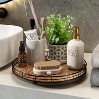 Plateau tournant Lazy Susan en bois d'acacia de 12 pouces pour armoires de cuisine, tables basses et meubles de salle de bain.