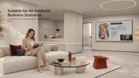 Aménagement de magasin de clinique esthétique sur mesure, design d'intérieur, comptoir de réception, vitrine, mobilier de spa, solution complète d'aménagement