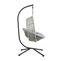 Ensemble de mobilier d'extérieur avec support de balançoire de patio, chaise suspendue en forme d'œuf en rotin tressé simple pour enfants et adultes, idéal pour la détente en jardin