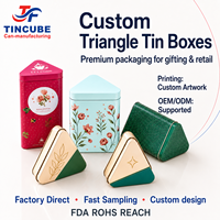 Boîtes métalliques triangulaires personnalisées, emballages créatifs pour le thé et le café, contenants cadeaux, disponibles en gros