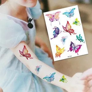 Wholesale Custom Fashion Body Art Adults Waterproof Temporary Tattoo Tatoo Stickers For Butterfly pattern children