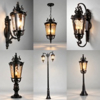 Lampadaire classique européen antique, étanche IP65, LED, en aluminium, pour cour, extérieur, éclairage LED de jardin