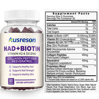 Bonbons gélifiés OEM NAD+ Plus Resvératrol Berbérine 500 1000mg, complément pour cheveux, peau et ongles, collagène, vitamine K2 D3, gélifiés NAD Biotine