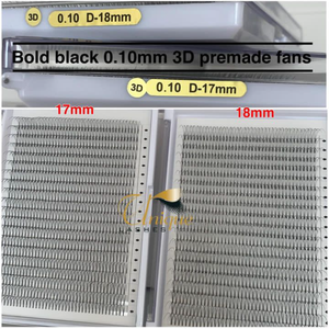 Ventilateur personnalisé fait à la main XL grand plateau 20 rangées de ventilateurs préfabriqués 0.10mm noir foncé tige courte 2D 3D 4D 5D ventilateurs préfabriqués - Product Image 5