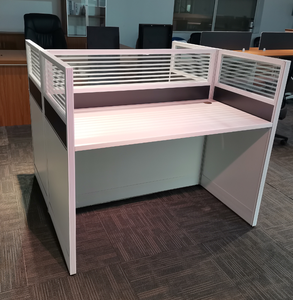 Poste de travail Orange pour 4 personnes avec socle bureau de couleur personnalisable - Product Image 6