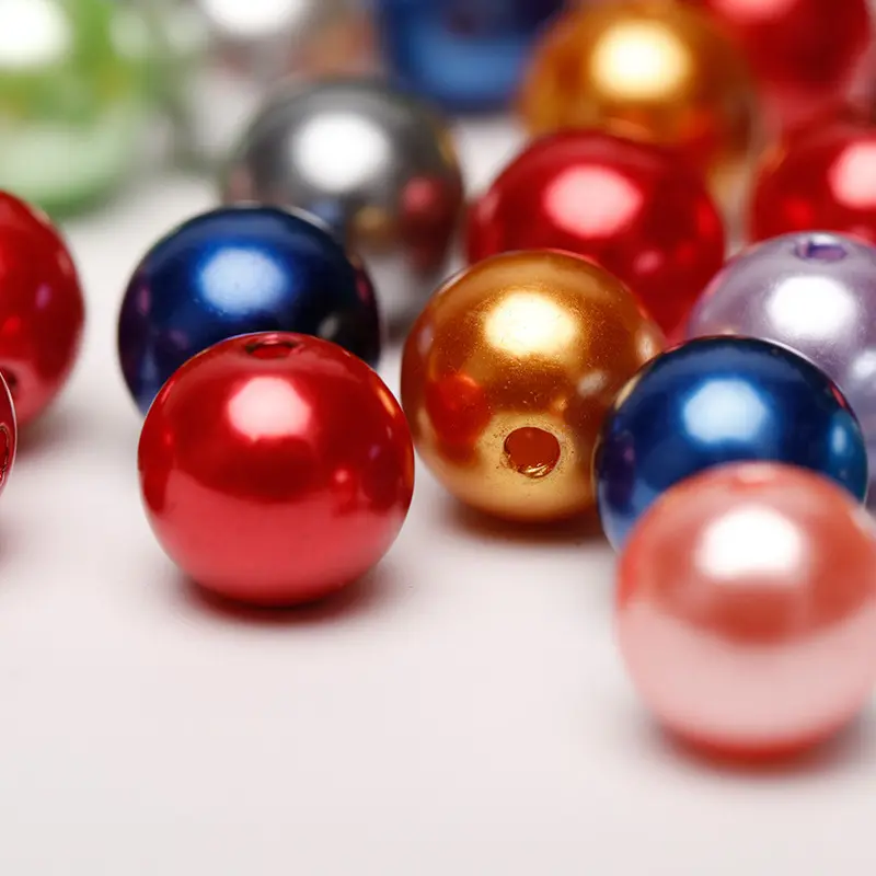 Exquisite Handmade 4mm 6mm 8mm 10mm 14mm 16mm 20mm Synthetic Round Colorful Abs Imitation Pearl Plastic Beads