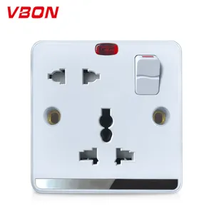 Factory Directly Wholesale White British Range Universal Multifunctional Neon Wall Socket Switches And Sockets Electrical