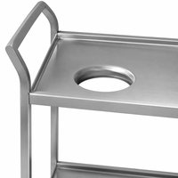 Troli Sampah Stainless Steel 201/304 Heavy Duty dengan Inlet Independen, Ukuran Dapat Disesuaikan untuk Dapur Hotel Komersial, Tempat Sampah Bergerak