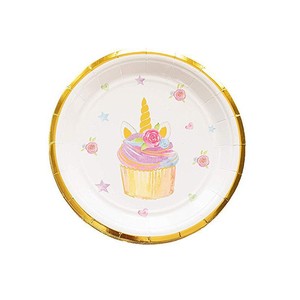 Ensemble de vaisselle d'anniversaire licorne DAMAI, décorations en feuille d'or, fournitures de fête licorne, assiettes, serviettes, gobelets, bannière pour fête d'anniversaire de fille - Product Image 4