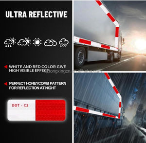 5cm * 45.7cm o su misura larghezza di qualità dell'anca auto adesivo riflettente DOT-C2 Retro nastro riflettente Cinta riflessiva per camion - Product Image 4