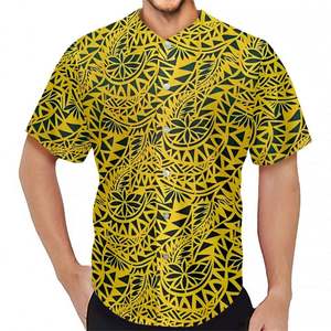 मांग पर प्रिंट पॉलिनेशियन आदिवासी समोआ फिजी युवा ग्रीष्मकालीन लघु आस्तीन वाली बेसबॉल वर्दी जर्सी - Product Image 2