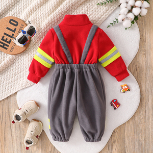 Combinaison de <span class=keywords><strong>pompier</strong></span> pour bébé TONWHAR, costume pour enfants avec fermeture éclair unidirectionnelle, uniforme pour enfants - Product Image 2