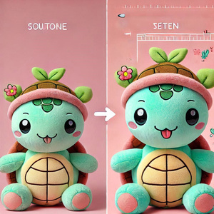 Cuscino di tartaruga verde peluche personalizzato <span class=keywords><strong>animale</strong></span> carino <span class=keywords><strong>sorridente</strong></span> 9 pollici animali di peluche - Product Image 4