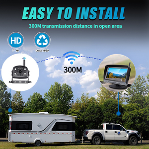 7 pollici HD 720P Wireless retrovisore retrovisore Monitor impermeabile IP68 Video di visione notturna per rimorchi <span class=keywords><strong>camper</strong></span> auto RVs - Product Image 3