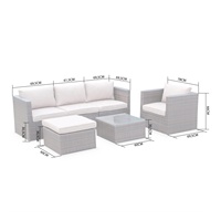 Conjunto de sofá de mimbre resistente a los rayos UV, juego de Patio de mimbre PE para exteriores, jardín, para su tiempo libre, superventas