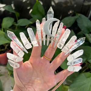 Aura Crystal Point Tiara Mermaid Raw Crystal <strong>Quartz</strong> Crown Headband for Weeding <strong>Party</strong> - Product Image 4