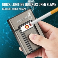 Étui à cigarettes Futeng personnalisé avec logo, 20 pièces, étui à cigarettes en plastique et aluminium avec briquet USB, vente chaude
