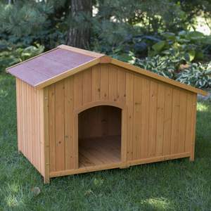 Sağlam ahşap köpek evi asimetrik köknar ahşap büyük/ekstra büyük köpek evde beslenen hayvan ev - Product Image 2