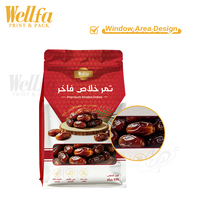 HALAL Aangepaste Logo 500g Voedselveilige Witte PE Medjool Dadels Verpakking Herbruikbare Zip Zak met Venster