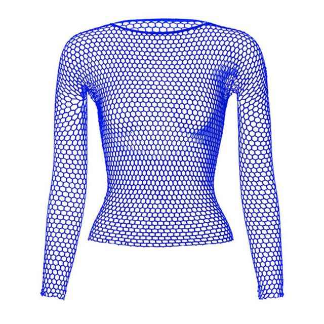 purple fishnet top