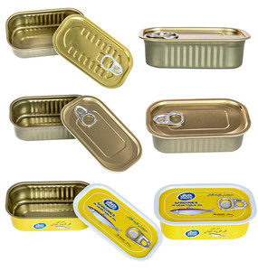 Boîtes de conserve rectangulaires personnalisées de petite taille pour aliments, 125g, vides, pour sardines et thon, avec logo personnalisé et fermeture à anneau. - Product Image 5