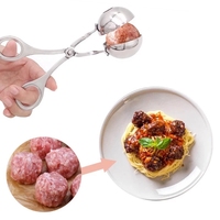 Alat Pembuat Bakso Klip Newbie Non Stick Boneka Daging Bola Sendok Pembentuk Sendok Memasak Stainless Steel Aksesoris Dapur
