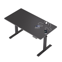 Bureau de travail électrique à hauteur réglable en PVC, design minimaliste, multifonction, avec moteur unique et multiprise intégrée, idéal pour le dropshipping.
