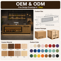 Comptoir de réception en bois de style industriel avec éclairage LED, bureau double face pour café, restaurant, boîte de nuit et salle de sport, personnalisable