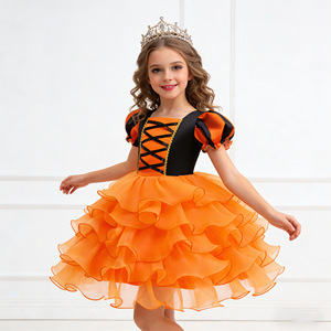 Robe de princesse pour enfants, jupe à volants violette, costume de cosplay, 8-13 ans, été 2025 - Product Image 2