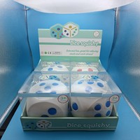 Jouet anti-stress 12 cm en boîte de présentation, extensible, grande balle anti-stress à presser, dés géants en TPR, jouet moelleux