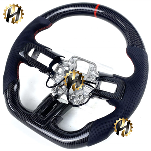 Volant <span class=keywords><strong>de</strong></span> voiture en fibre <span class=keywords><strong>de</strong></span> carbone personnalisé HZ pour Ford Mustang 2015-2023, cuir perforé, style très vendu avec fonction <span class=keywords><strong>de</strong></span> chauffage - Product Image 3