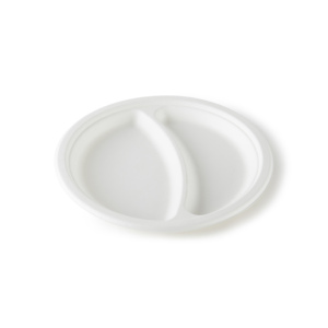 Assiette ovale en bagasse de canne à sucre de 10 pouces (3 compartiments) et 12 pouces, écologique et biodégradable - Product Image 4