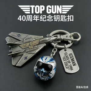 Porte-clés Top Gun 40ème Anniversaire en Alliage, Pendentif Casque de Chasseur Aérien, Chaîne de Clés Métallique - Product Image 4