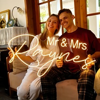 Enseigne néon LED personnalisée Mr & Mrs Neonawall, à intensité variable, plusieurs couleurs, lumière LED pour toile de fond de mariage, cadeau pour couple