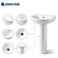 Lavabo colonne autoportant moderne en céramique pour salle de bain, fabricant de sanitaires, vente en gros