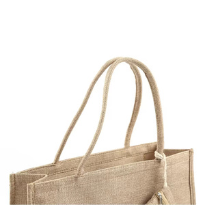 <strong>Wholesale</strong> Custom Printed Reusable Shopping Grocery Burlap <strong>Tote</strong> <strong>Bag</strong> Personalized Durable <strong>Jute</strong> Travel <strong>Tote</strong> <strong>Bags</strong> With Makeup <strong>Bag</strong> - Product Image 3