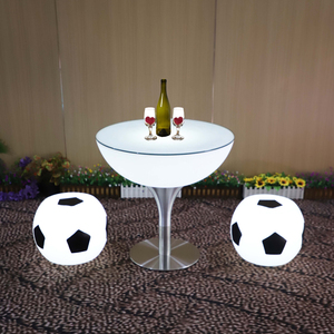 Juego de <span class=keywords><strong>muebles</strong></span> creativos para bar con temática de fútbol, mesa redonda luminosa y silla alta para hotel, ocio, Té KTV, elegante y cómodo - Product Image 2