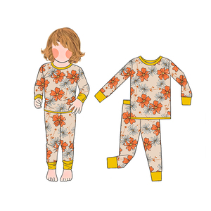 Ensemble de pyjama en coton pour enfants, personnalisable en usine, 3-7 jours, vêtements pour tout-petits, ensemble de vêtements pour filles à manches longues - Product Image 4