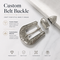 Vente d'usine ceinture et accessoires divers boucle de ceinture largement personnalisée fleur gravée 25mm 3 pièces boucle de ceinture occidentale