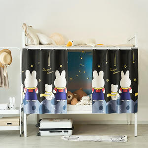 한쪽 침대 커튼 디지털 인쇄 1.2m 높이 아이 성인 싱글 로프트 침대 캐노피 위아래 침대 커튼 - Product Image 5