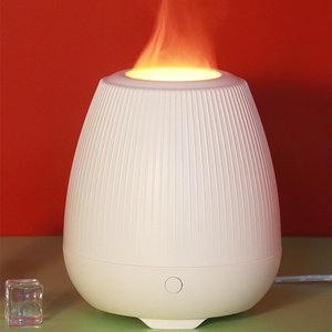 New Portable Plastic White Noise Machine 3D Flame Orange <b>LED</b> Night Light Aroma <b>Diffuser</b> Ultrasonic Humidifier USB Household - Product Image 3