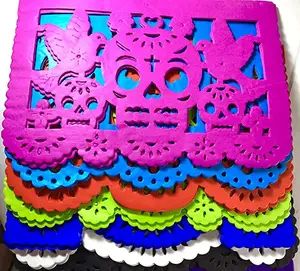 Frontales Pack Altar de Ofrendas Dia de Muertos Day of The Dead Decoration Colorful Medium Size Tissue Paper Mexican Papel Picad