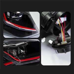 Luz de coche para VW <span class=keywords><strong>Polo</strong></span> 2009-2021 faros LED de señal dinámica DRL accesorios automotrices con bombilla de Faro de lente de proyector - Product Image 4