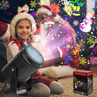 Projecteur LED rotatif flocon de neige à brancher, lampe de nuit étanche en ABS, lumière d'ambiance à couleurs changeantes, piles incluses pour Noël