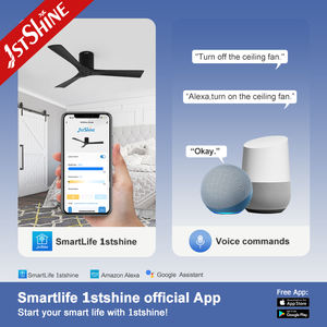 Ventilateur de <span class=keywords><strong>plafond</strong></span> 1stshine Profil bas Noir Bois massif Haute vitesse Ventilateur de <span class=keywords><strong>plafond</strong></span> encastré avec télécommande - Product Image 6