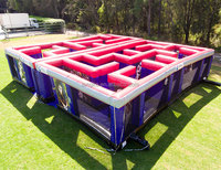 Labyrinthe gonflable géant Arène Obstacle Sport Game Outdoor Laser Tag Labyrinthe gonflable avec accessoire de soufflage