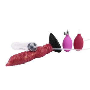 Inflatable Squirting Dog <b>Dildo</b> Big Knot Anal Plug Female Vaginal Masturbator G-spot Stimulation Adult Ejaculation Sex Toys - Product Image 1
